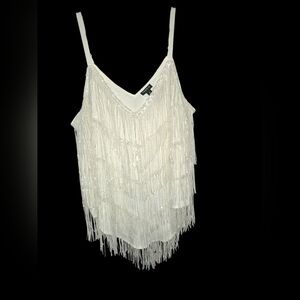 Torrid White Fringe Camisole